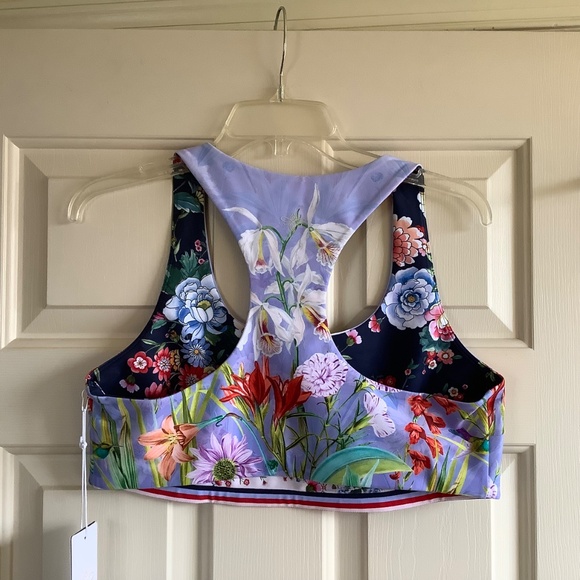 Johnny Was Set Bee Active High Waisted Slit Leggings And Sports Bra Floral SZ XL - Picture 11 of 16